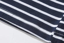 Load image into Gallery viewer, Dark Icon Rose Embroidery Striped T-shirt