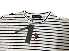 Load image into Gallery viewer, Dark Icon Rose Embroidery Striped T-shirt