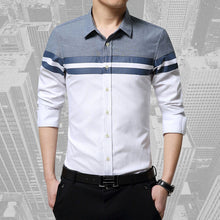 Load image into Gallery viewer, Patchwork Stripe Clothes Male Long Sleeve