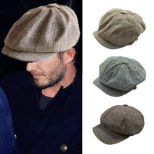 Load image into Gallery viewer, Navy Plaid Octogonal Hat