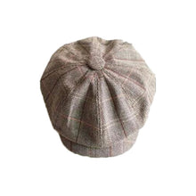 Load image into Gallery viewer, Navy Plaid Octogonal Hat