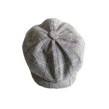 Load image into Gallery viewer, Navy Plaid Octogonal Hat