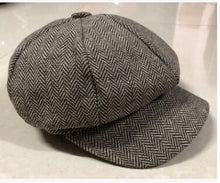 Load image into Gallery viewer, Navy Plaid Octogonal Hat